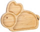 FreeOn Baby Food Plate Bunny made of Bamboo Brown