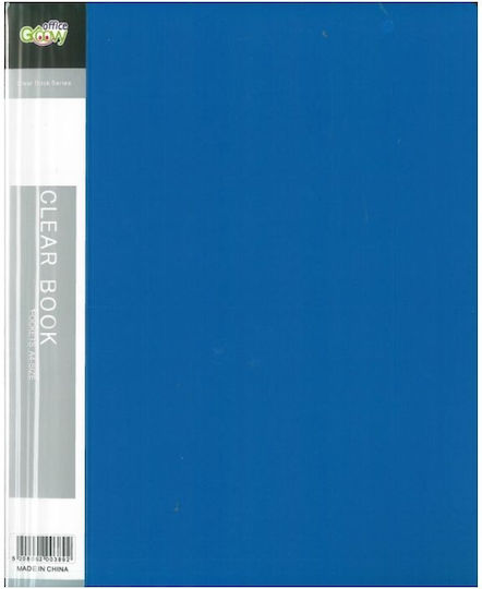 Groovy Clipboard Flexible with 10 plastic sleeves Slides for Paper A4 Blue 1pcs
