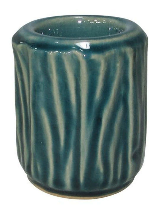 Fylliana 606068 Candle Holder suitable for Tealights Ceramic in Green Color 7.7x7.7x8.5cm 1pcs