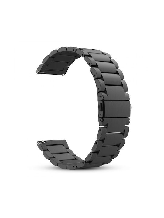 Techsuit Watchband W010 Strap Stainless Steel Black (Samsung Galaxy Watch 4, Galaxy Watch Active 1 / 2 (40 mm / 44 mm), Huawei Watch GT / GT 2 / GT 3 (42 mm)) KF238585