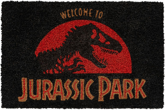 Grupo Erik Πατάκι Εισόδου από Κοκοφοίνικα Jurassic Park Μαύρο 40x60εκ. FGE0034 Μαύρα