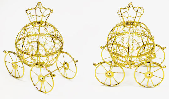 0517954 Metal Decorative Element for Wedding Favors Metal Carriage with Crown 12x14.5cm 1pcs