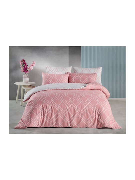 Mc Decor Duvet Cover Set Cotton Single with Pillowcase 160x240 Anella Pink