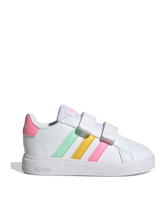 Grand Court GRAND COURT 2.0 Kinder Sneakers mit Klettverschluss Cloud White / Pulse Mint / Beam Pink