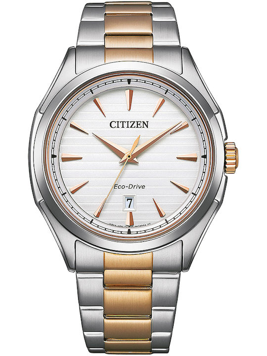 Citizen Ανδρικό Ρολόι 41mm Μπαταρίας με Ασημί Μεταλλικό Μπρασελέ