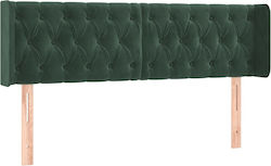 vidaXL Fabric Bed Headboard Dark Green 147x88cm