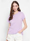 Funky Buddha Women's T-shirt with V Neck Lavender
