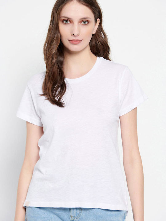 Funky Buddha Γυναικείο Αθλητικό T-shirt Optic White