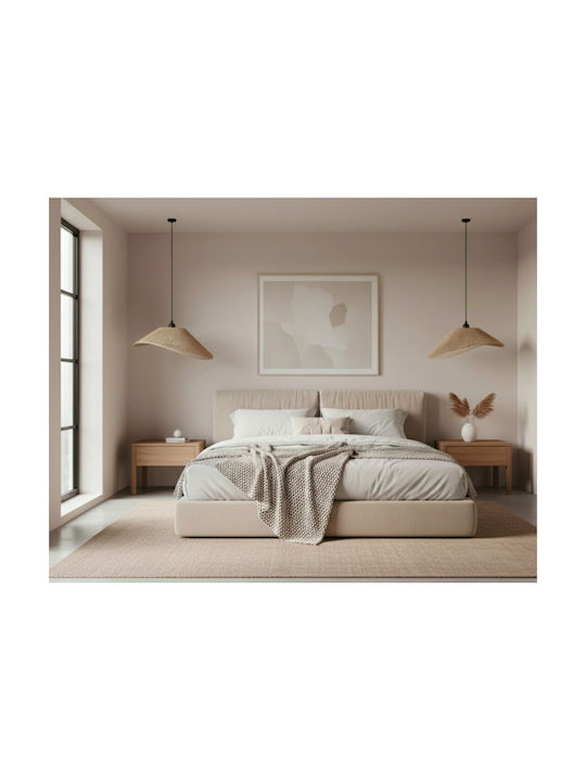 Pendant Light Beige Boho Bell with Socket E27 45x40cm
