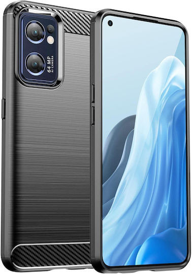 Hurtel Carbon Back Cover Silicone Black (Realme Narzo 50 5G)