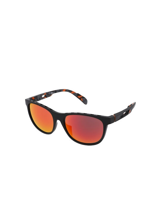 adidas Sunglasses with Black Acetate Frame and Orange Mirrored Lenses SP0022 02G