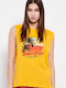 Funky Buddha Bluză Sportivă pentru Femei Fără mâneci Honeycomb Yellow