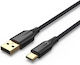 Vention Braided USB 2.0 Cable USB-C Male - USB-A Black 0.25m CTFBC