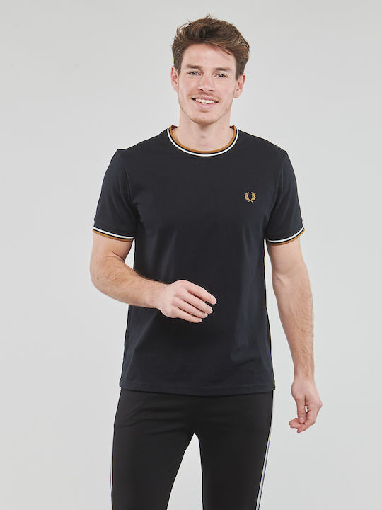 Fred Perry Herren T-Shirt Kurzarm Schwarz