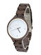 Daponte Women's Watch with Gray Wooden Bracelet