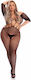 Pink Lipstick Lingerie Amplify Plus Size Ολόσωμο Καλσόν Διχτυωτό με Ανοιχτό Καβάλο Crotchless Body Μαύρο