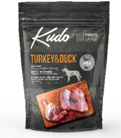 Kudo Medium 3kg Dry Food for Adult Medium & Large Breed Dogs with Turkey and Duck