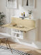 Desk Wooden Beige 100x18x74cm
