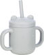 FreeOn Baby Cup with Handles and Straw made of Silicone Gray 175ml for 6m+m+
