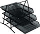 Groovy Metallic Filing Tray with 3 Shelves Black