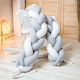 Beboulino Crib Bumpers Braided Inside Grey White 18x185cm