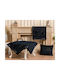 Liolios Home Perna De Canapea Din Catifea Metal Negru 45x45cm