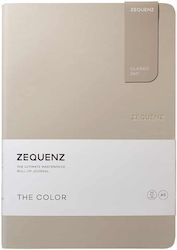 Zequenz Notebook 100 Sheets A5 Ruled Beige