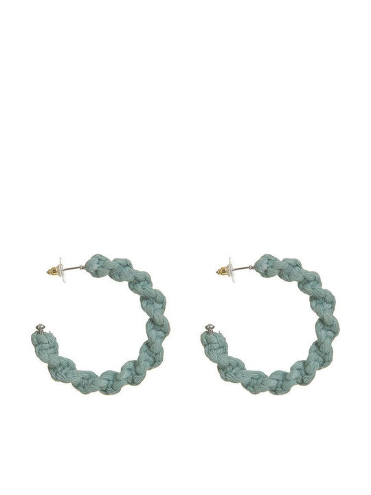 Ble Resort Collection Earrings Hoops Knitted with Stones