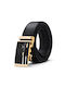 William Polo Men's Leather Belt Black/Gold