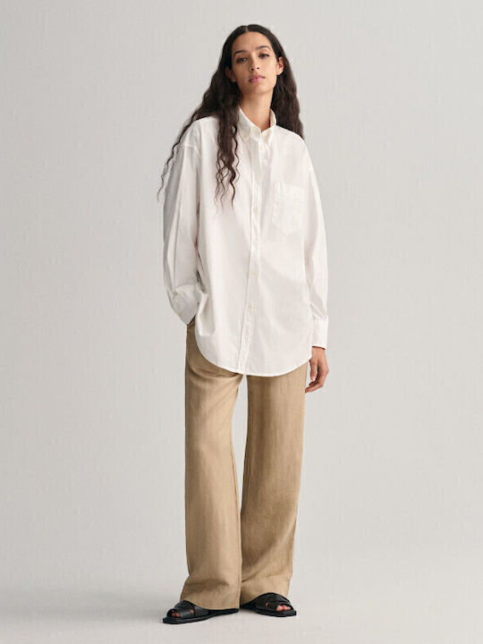 Gant Women's Fabric Trousers with Elastic Beige
