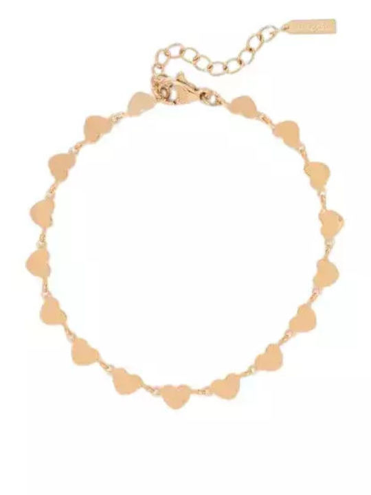Oozoo Damentrailing Armband Kette mit Herz Design aus Edelstahl Vergoldet 18cm