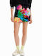 Tulip Women's Skirt-Shorts High-waisted Floral Black