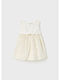 Mayoral Kids Dress Sleeveless Ecru