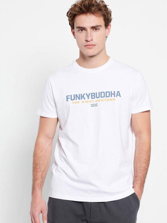 Funky Buddha Herren T-Shirt Kurzarm Weiß