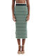 Hugo Boss Pencil High Waist Midi Skirt in Green color