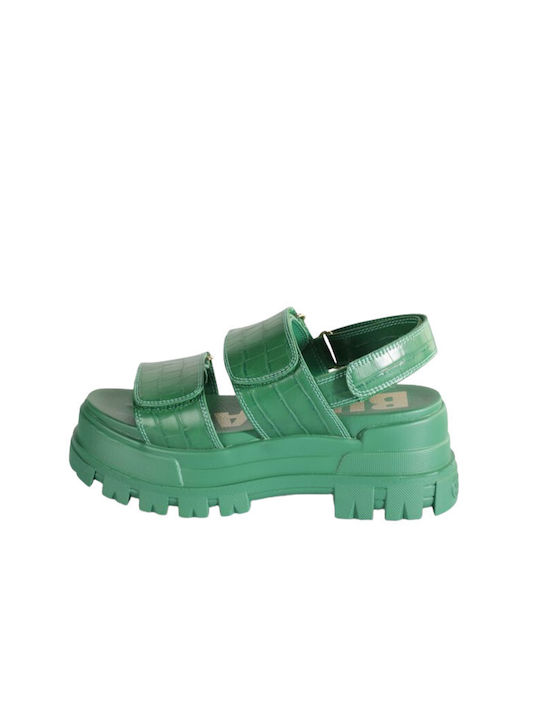 Buffalo Women's Sandals with Ankle Strap Green