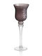 Parisis Candle Holder suitable for Tealights Glass in Purple Color 12.5x12.5x35cm 1pcs