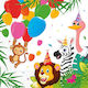 Party Napkins Jungle Balloons Multicolored 33x33cm. 20pcs