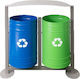 Molyto Recycling Metallic Waste Bin 2x70lt Multicolour