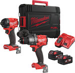 Milwaukee Set Impact Drill Driver & Impact Screwdriver 18V with 2 5Ah Batteries and Case