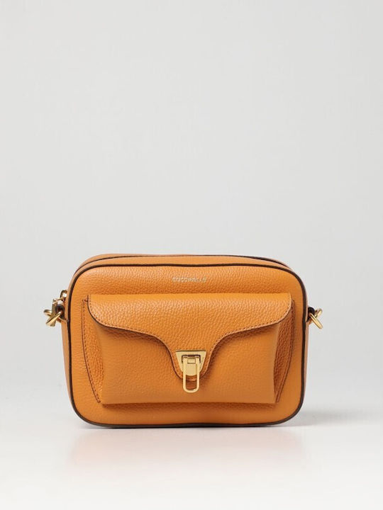 Coccinelle Leather Women's Bag Crossbody Orange