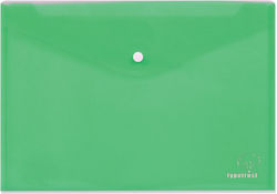 Typotrust Folder with Button for Paper A4 Green