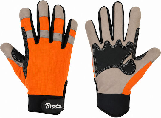 Bradas Tech Gray Arbeitshandschuhe Orange Synthetisches Leder 1Stück