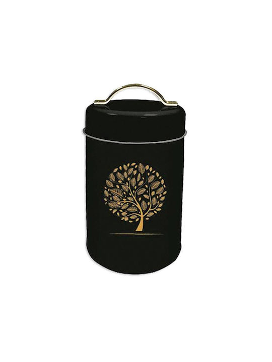 TnS Tree Βάζο Γενικής Χρήσης με Καπάκι Μεταλλικό Μαύρο 10x10x16.5cm