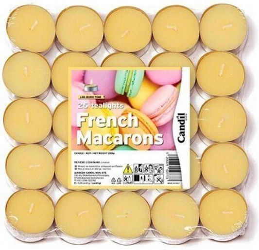 Teelichter French Macaroon Duftend in Gelb Farbe (bis zu 4 Brennstunden ) 25Stück
