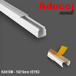 Lucas Aducci Canal de Cablu cu autocolant din Plastic 16x16mm Alb 2m