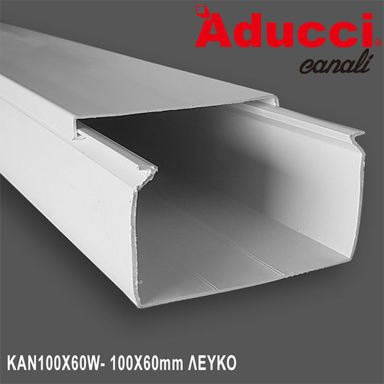 Lucas Aducci Canal de Cablu din Plastic 100x60mm 2m Alb 2m