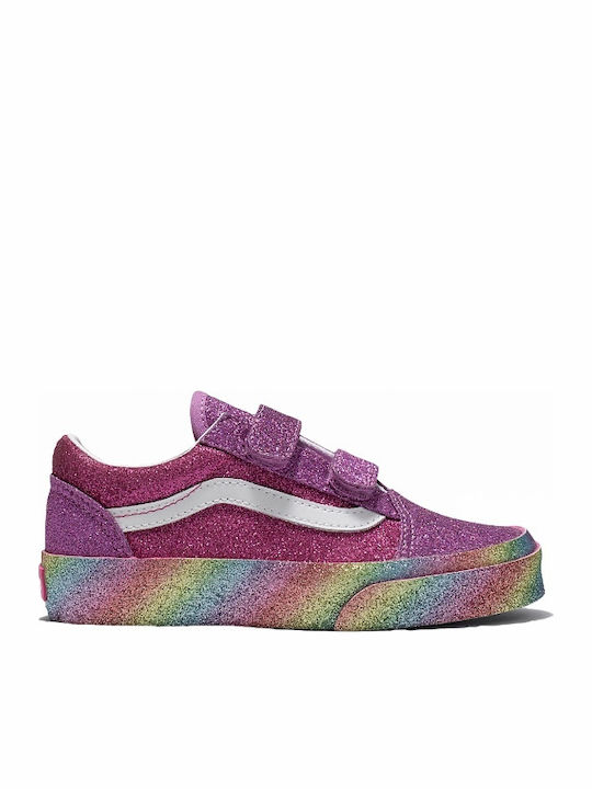 Vans Old Skool V Παιδικά Sneakers με Σκρατς Φούξια