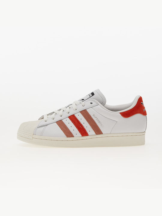 Adidas Superstar Ανδρικά Sneakers Crystal White / Preloved Red / Clay Strata