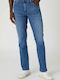 The Marverick Men's Elastic Jeans Pants With Slim Fit Light Blue